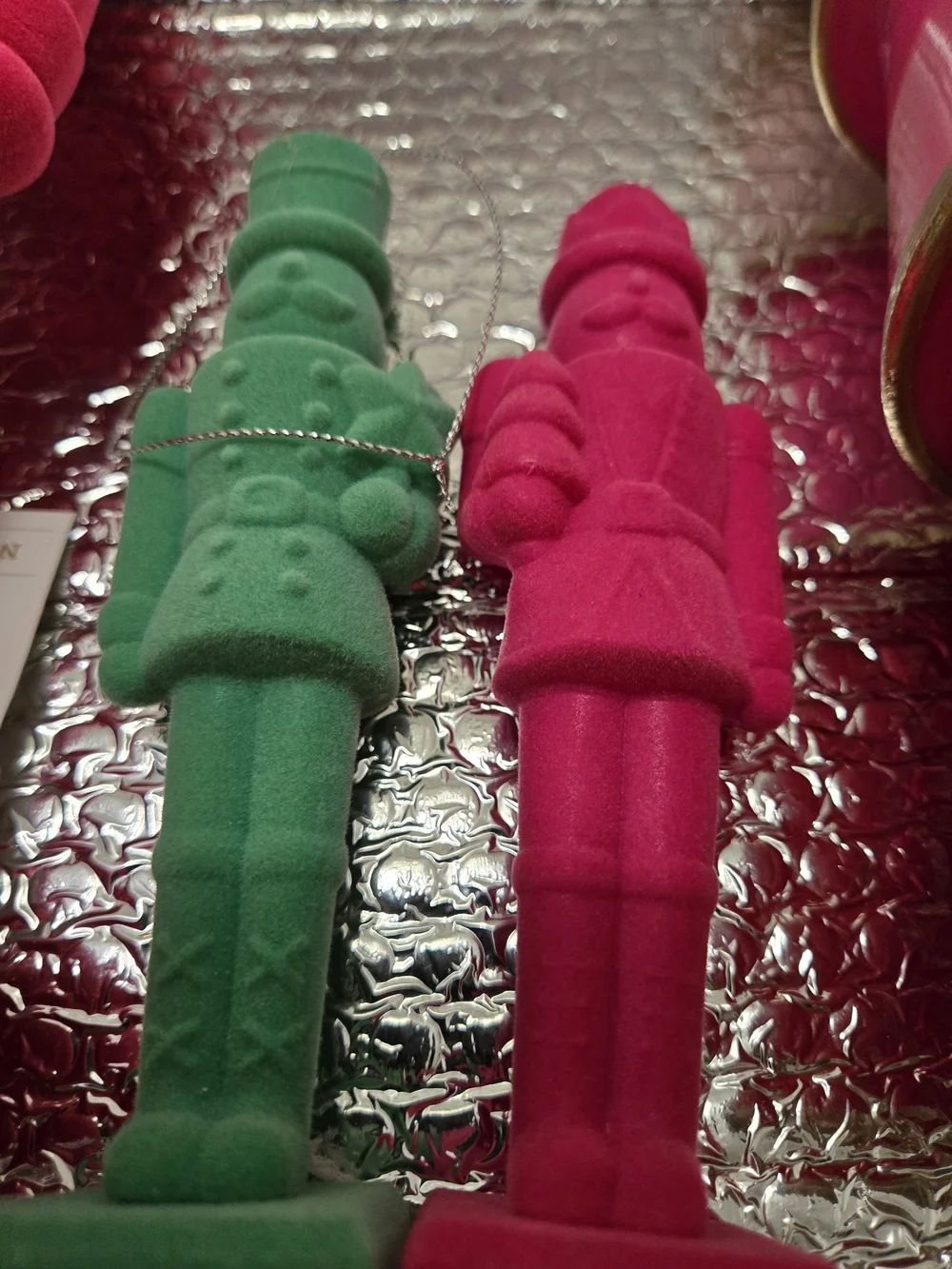 Pink Velvet Nutcracker Figurine Set - Chritmas Decore